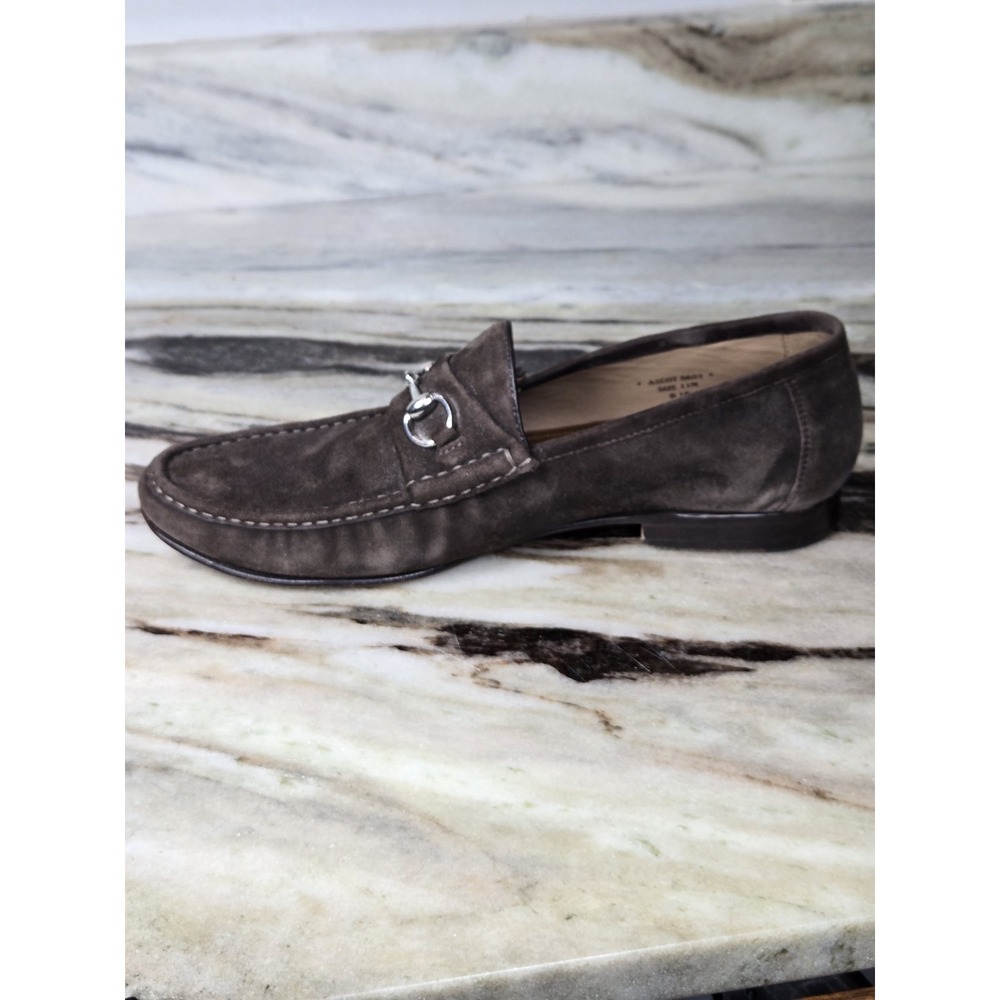Peter Huber Horsebit Buckle Chocolate Suede Loafers Men's size 11 - Picture 4 of 16